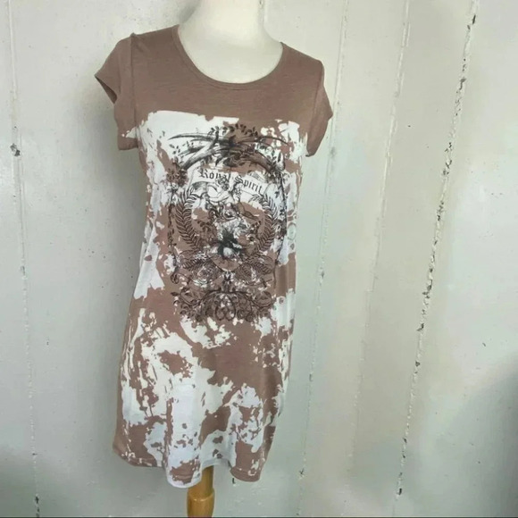 Judy Knapp VTG L brown/white tie dyed Dress - Picture 2 of 7